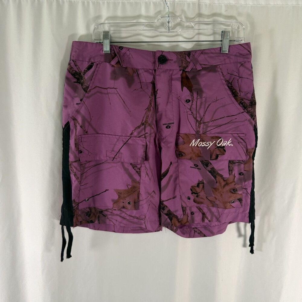 Mossy Oak Swim Trunks Men's XL Purple Camo Pockets Button Zip Lightweight
